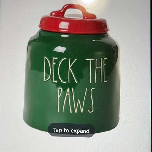 Rae Dunn Deck the Paws X Large Canister with Lid 8x6 NEW BNIB - Picture 1 of 7
